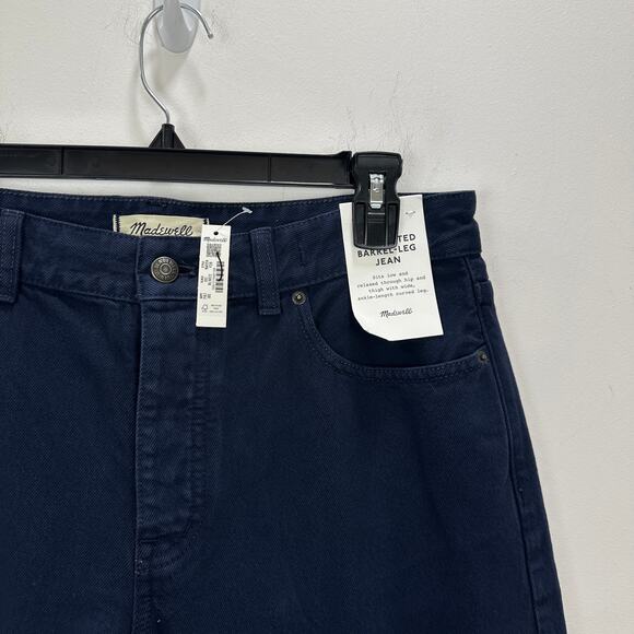 Madewell The Petite Darted Barrel Leg Jean Garment Dyed Juniper Berry US 28P NWT - Picture 9 of 14